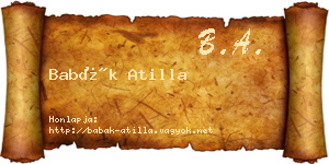 Babák Atilla névjegykártya